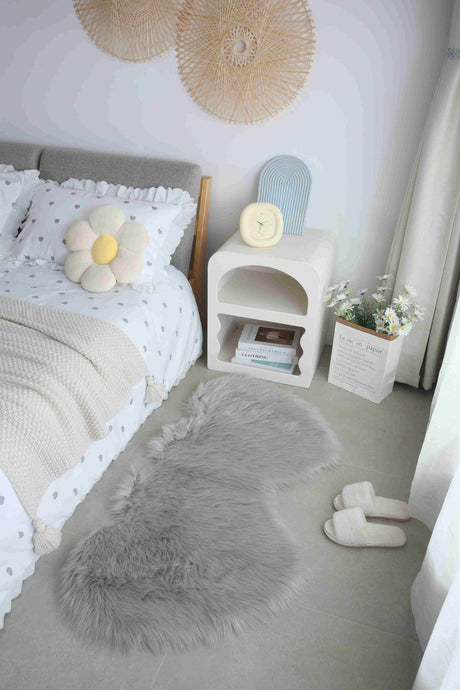 Faux Fur Rug Double Heart
