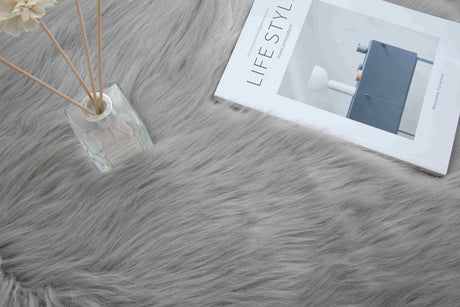 Faux Fur Rug Double Heart