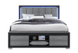 Emma Black/Grey King Bed with LED and USB