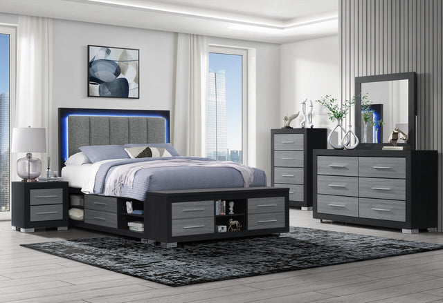 Emma Black/Grey King Bed Group