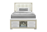 Emma Natural/White Full Bed with LED and USB