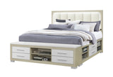 Emma Natural/White King Bed with LED and USB