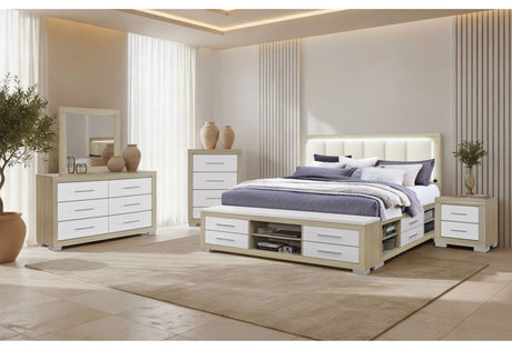 Emma Natural/White Full Bed Group