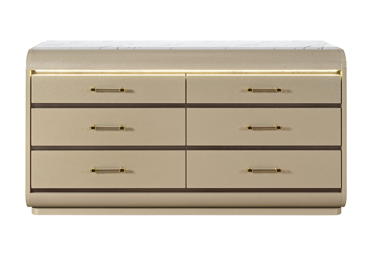 Genesis Gold Dresser with LED