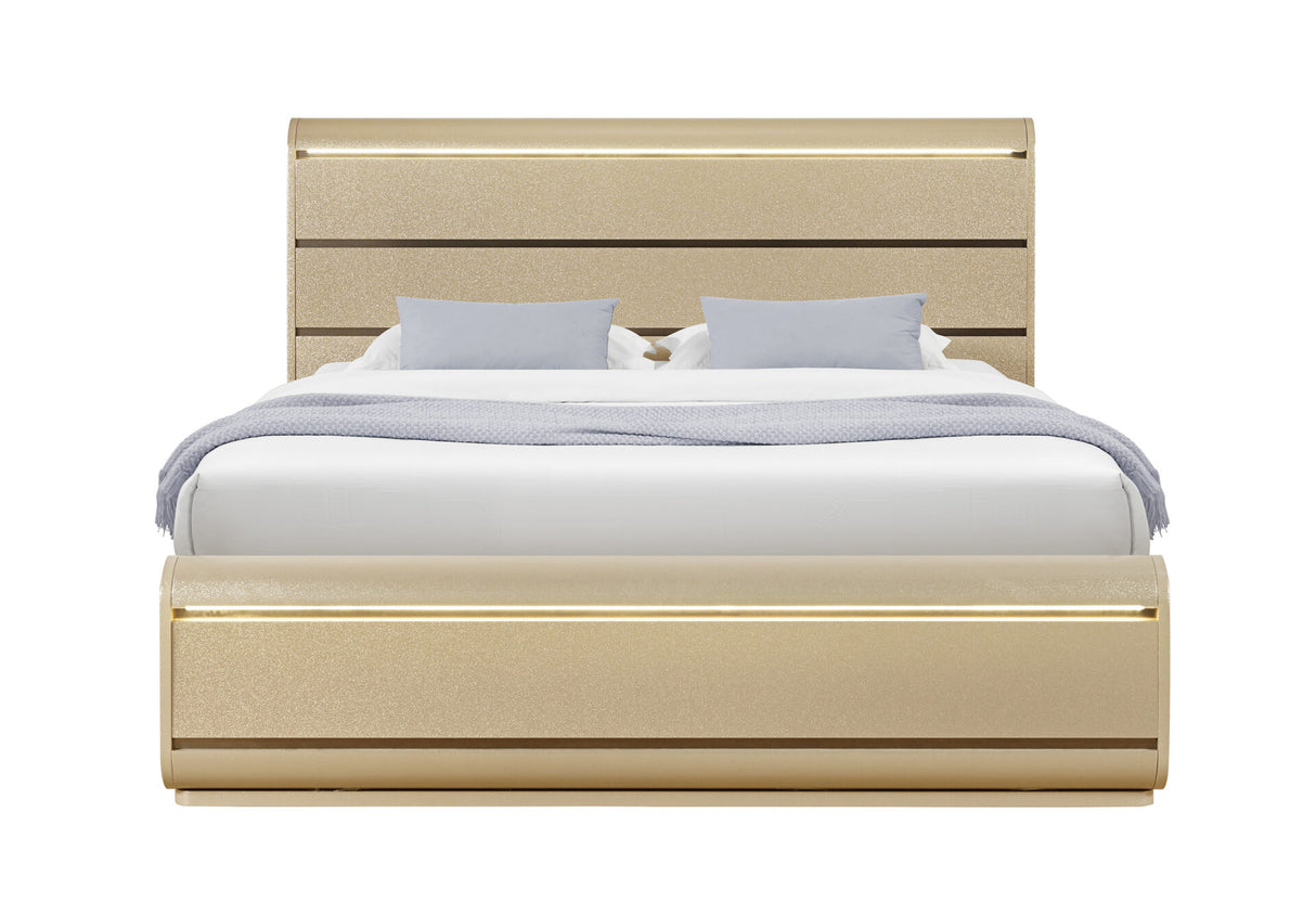 Genesis Gold Full Bed with LED
