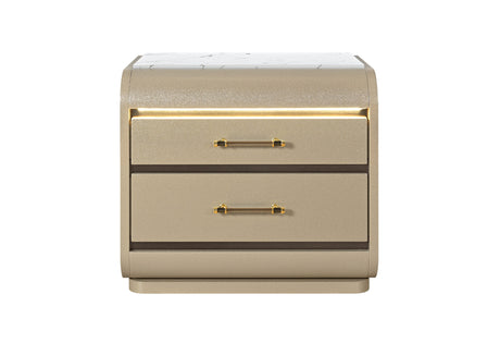 Genesis Gold Nightstand with LED