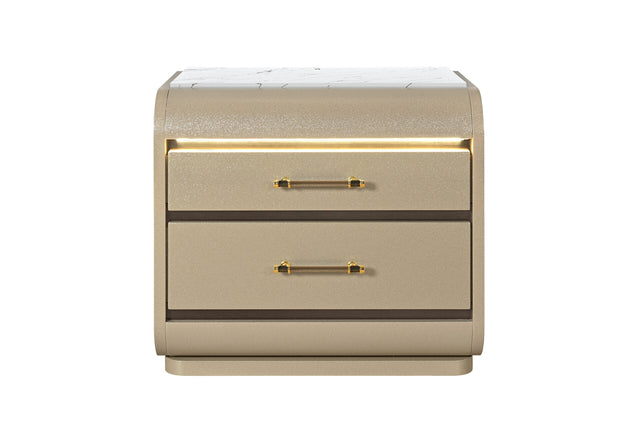 Genesis Gold Nightstand with LED