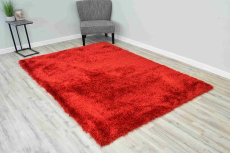 Helin Shaggy Rug Red