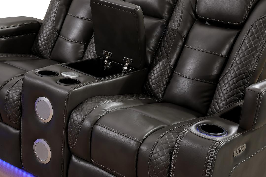 Knox (Gray) (Power) Recliner Power Seat / Led Light / Power Headrest / - Gray