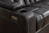 Knox (Gray) (Power) Loveseat Power Seat / Console / Led Light / Power Headrest - Gray