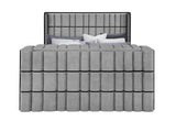 Isabella Grey King Bed with LED, TV Lift, Speaker and Fireplace