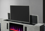 Isabella Grey King Bed with LED, TV Lift, Speaker and Fireplace