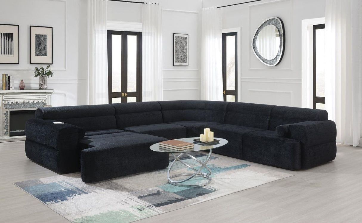 L327 / Black Right-Arm Facing Chair,Armless Chair,Left-Arm Facing Chaise,Corner - Black