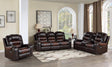 Harlow brown manual reclining sofa, loveseat and recliner chair