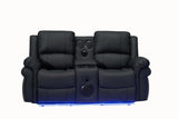 Cesar Black Reclining Loveseat