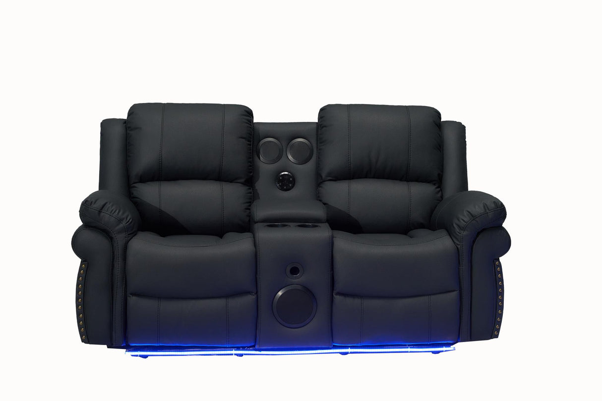 Cesar Manual Reclining Loveseat / Black