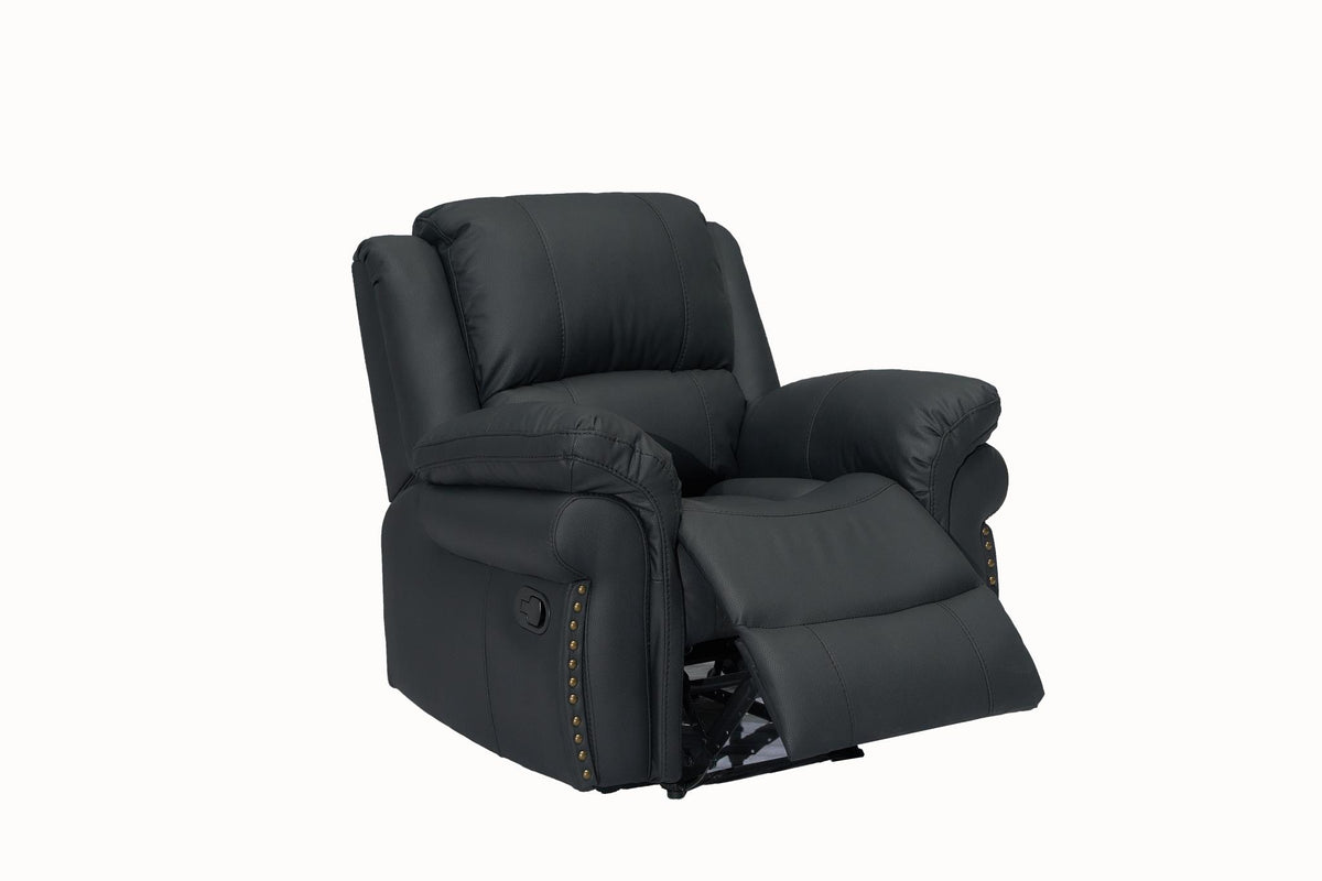Cesar Manual Reclining Loveseat / Black