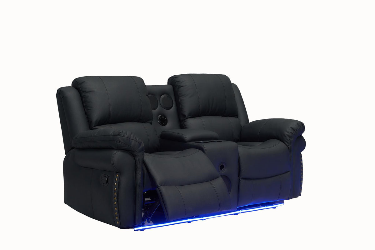 Cesar Manual Reclining Loveseat / Black