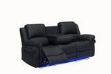 Cesar Black Reclining Sofa