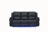 Cesar Manual Reclining Loveseat / Black