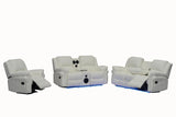 Cesar White Reclining Sofa