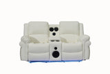 Cesar White Reclining Loveseat