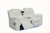 Cesar White Reclining Loveseat