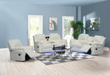 Cesar White Reclining Sofa