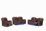 Cesar Manual Living Room Set - Brown