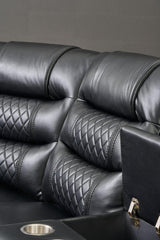 Victor Black 3 PC Reclining Sectional
