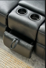 Cruz Black 7 PC Reclining Sectional