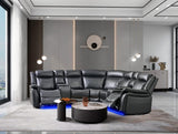Jay Black 3 PC Reclining Sectional w/ LED