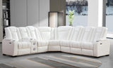 Zachary (Power) Lhf Loveseat with Console / Speaker / Led Light / Power Headrest - White