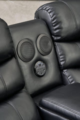 Sergio Black 3 PC Reclining Sectional w/ LED & Speakers
