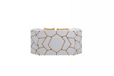 Noah White Living Room Set - White, Gold