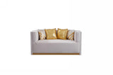 Noah White Living Room Set - White, Gold
