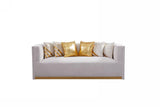 Noah White Living Room Set - White, Gold