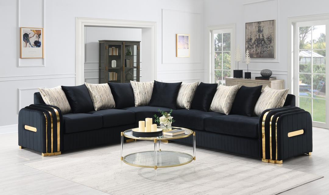 Julia Black Right-Arm Facing Loveseat