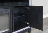 Aileen White 66 Entertainment Unit With Led Speakers Crystal Inserts And Pop Up Center Doors