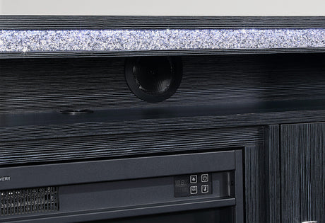 Lily Dark Grey Entertainment Unit 72" with LED, Speakers, Crystal Inserts