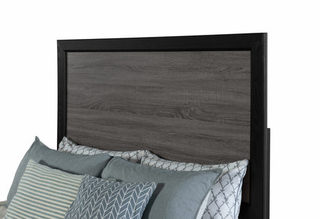 Lisbon Grey and Black Queen Bed