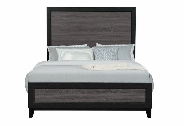 Lisbon Grey and Black Queen Bed