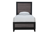 Lisbon Grey/Black Twin Bed, Dresser, Mirror and Nightstand