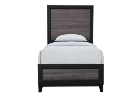 Lisbon Grey/Black Twin Bed, Dresser, Mirror and Nightstand