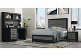 Lisbon Grey and Black Queen Bed