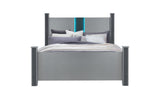 Logan Silver Full Bed Group with LED and Speakers