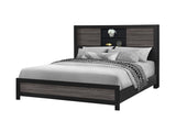 Lisbon Grey/Black Bookcase King Bed
