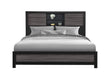 Lisbon Grey/Black Bookcase King Bed