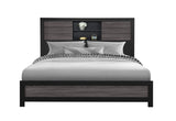 Lisbon Grey/Black Bookcase King Bed
