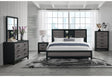 Lisbon Grey/Black Bookcase King Bed Group
